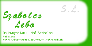 szabolcs lebo business card
